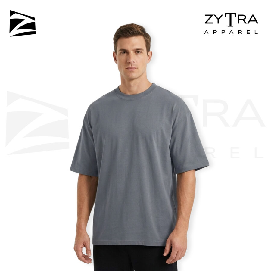 180 GSM Premium Cotton - Grey - Oversized T-shirt Unisex