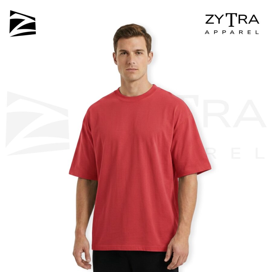 240 GSM Premium French – Red – Oversized T-shirt Unisex